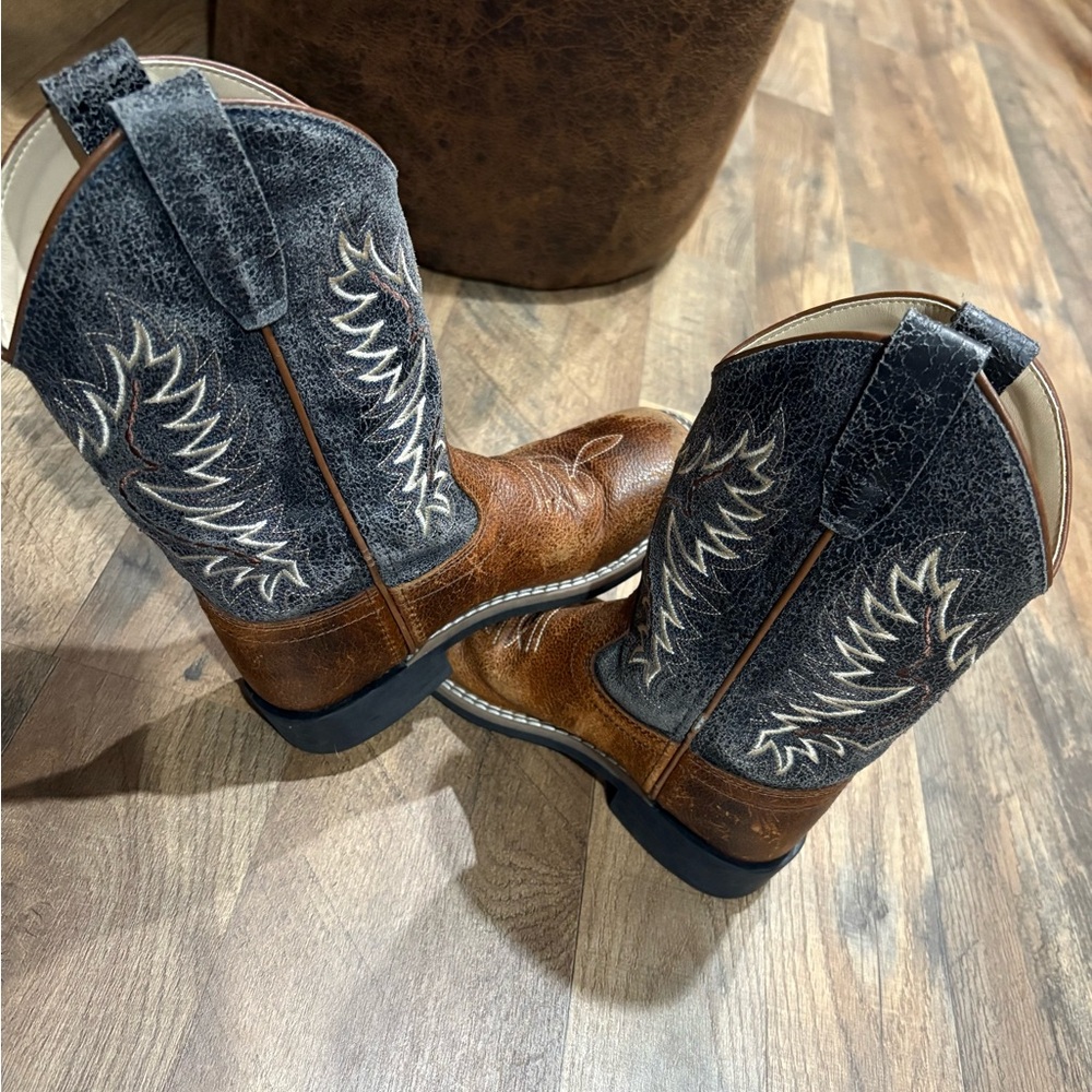 Brown and Blue Western Boots- Boys - Picture 5 of 7